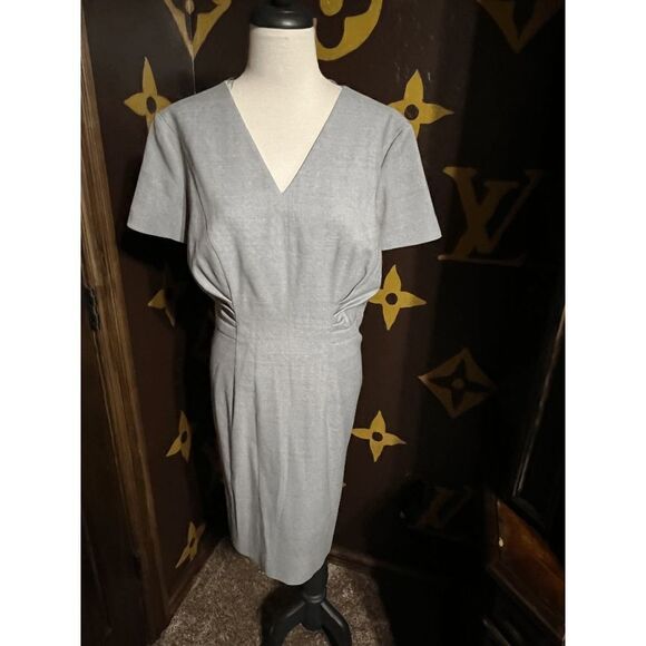 NWT Hugo Boss Virgin Wool DESHINA Work Dress, Office Dress, Short Sleeve Sheath - Picture 3 of 5